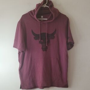 Mens Under Armour Project Rock Terry Shortsleeve Hoodie Size Large Performance